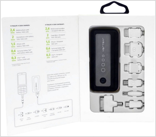 Зарядное устройство c аккумулятором для Amazon Kindle Paperwhite Vertex XtraLife V-3500